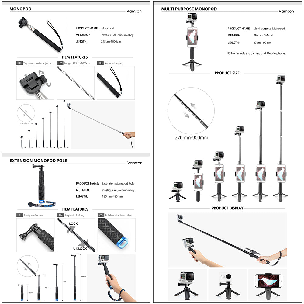 Action Camera Accessories Kit